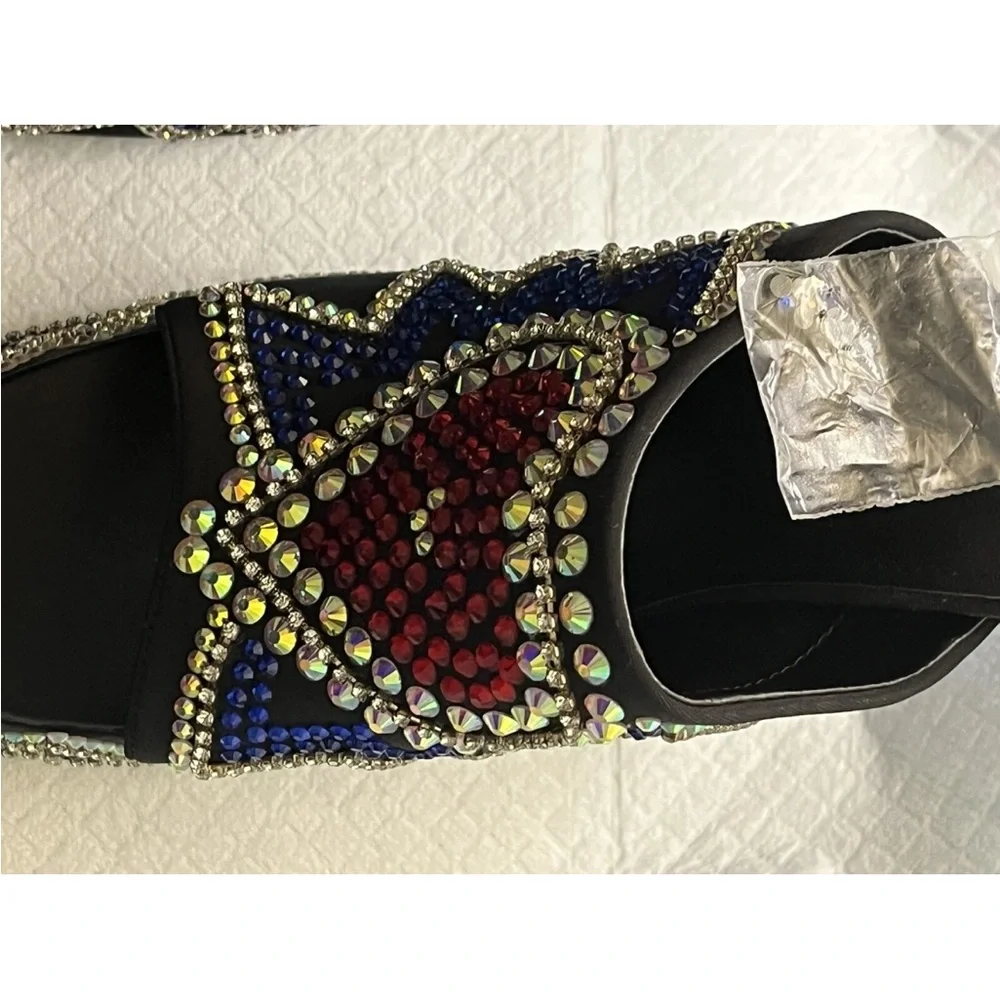 Azalea Wang Black and Multicolor Embellished Heels - Picture 7 of 10